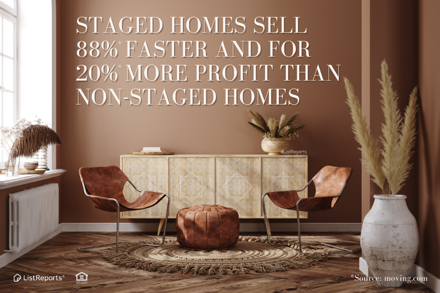 Staged Homes Sell 88% Faster and for 20% More